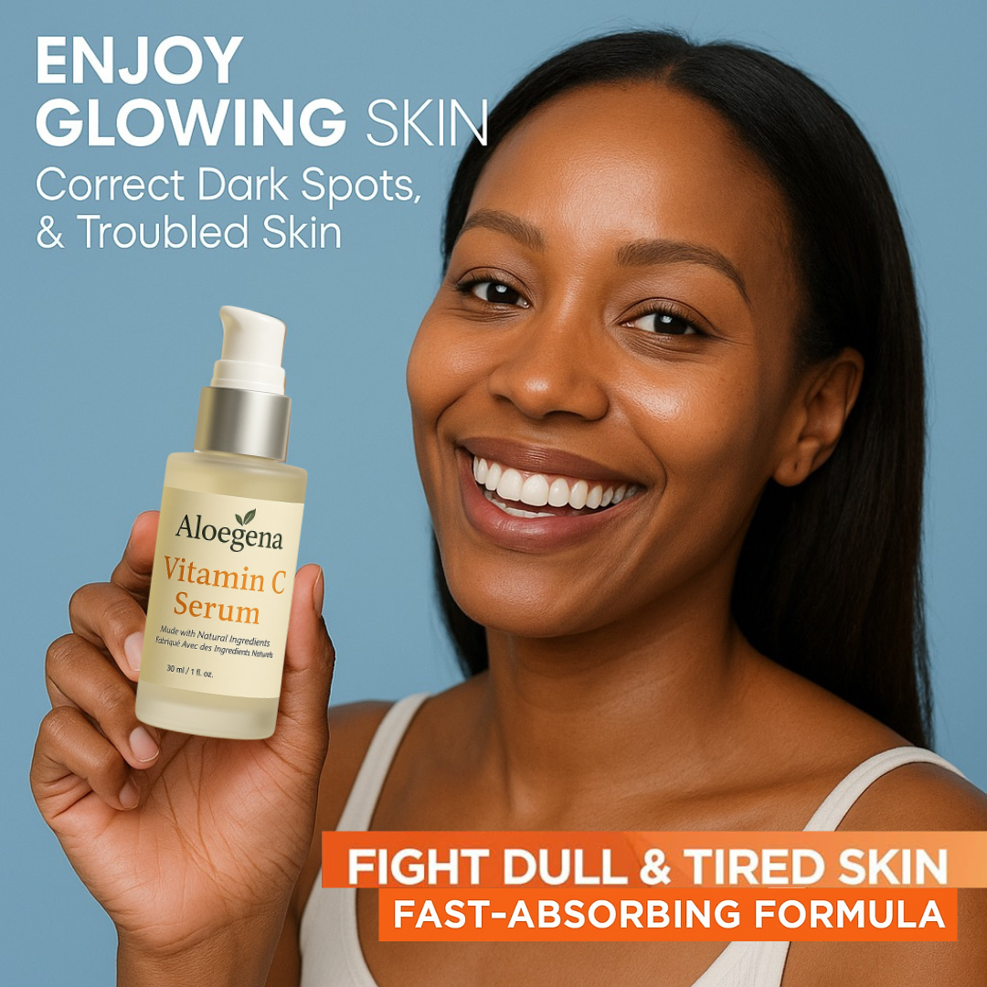 Aloegena Glow & Hydration Duo – Vitamin C Serum + Chaga Moisturizer • Natural • Sulfate-Free • Paraben-Free